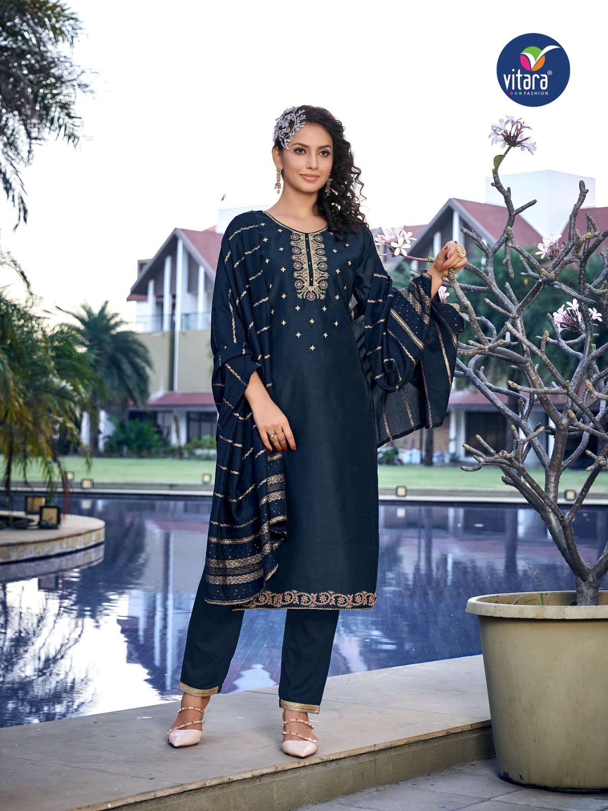 Kiara By Vitara 1001 To 1004 Series Beautiful Festive Suits Colorful Stylish Fancy Casual Wear & Ethnic Wear Silk Embroidered Dresses At Wholesale Price