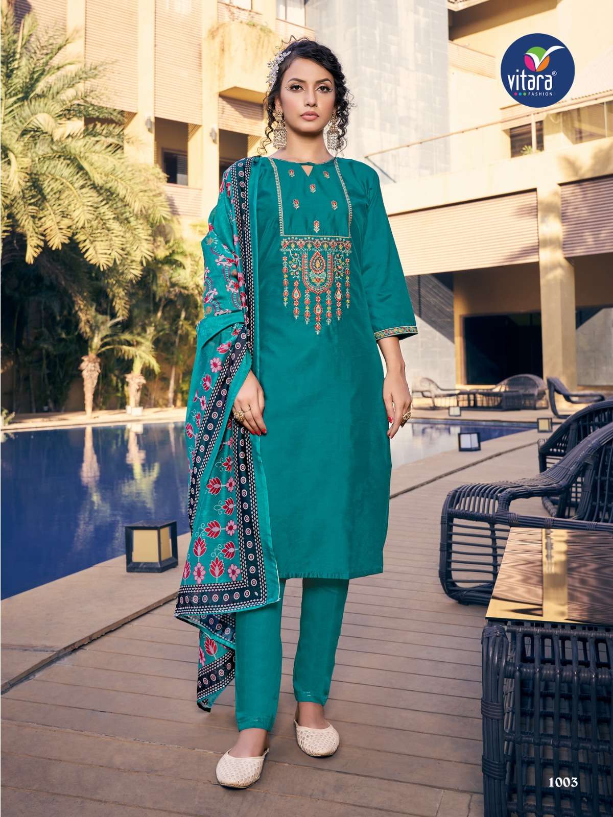 Royal Ford By Vitara 1001 To 1004 Series Designer Stylish Fancy Colorful Beautiful Party Wear & Ethnic Wear Collection Viscose Embroidery Dresses At Wholesale Price
