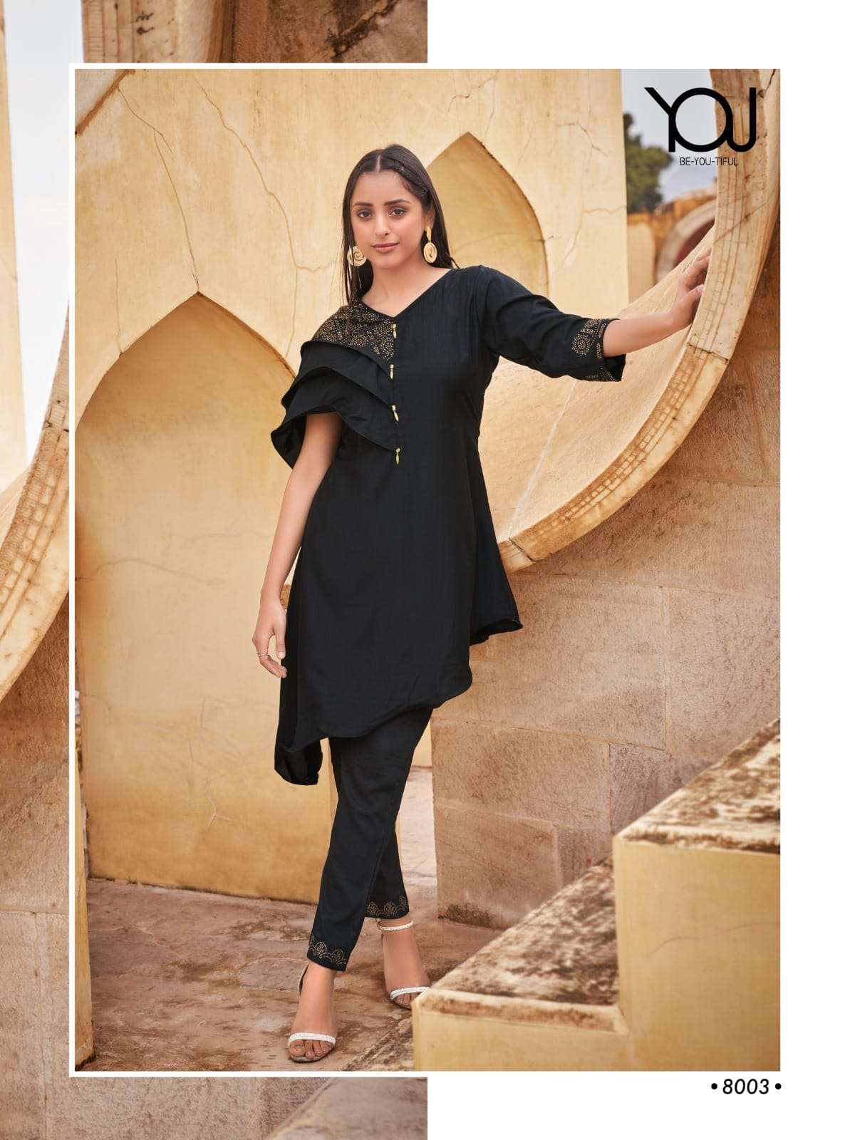 Bliss By You 8001 To 8006 Series Designer Stylish Fancy Colorful Beautiful Party Wear & Ethnic Wear Collection Chinnon Silk Kurtis With Bottom At Wholesale Price