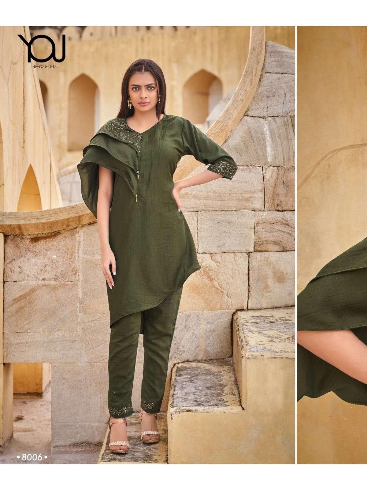 Bliss By You 8001 To 8006 Series Designer Stylish Fancy Colorful Beautiful Party Wear & Ethnic Wear Collection Chinnon Silk Kurtis With Bottom At Wholesale Price