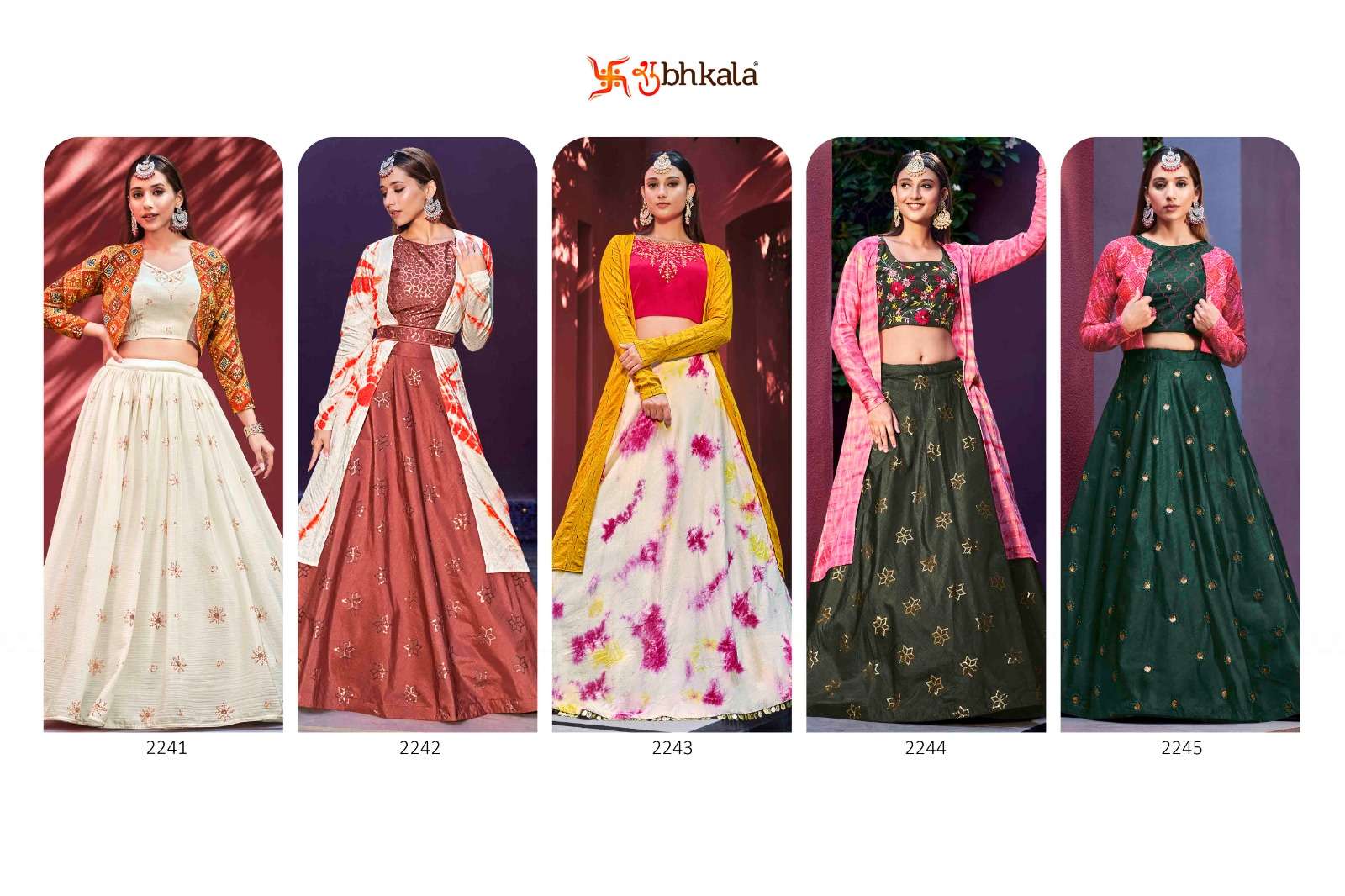 Girly Vol-24 By Shubhkala 2241 To 2245 Series Bridal Wear Collection Beautiful Stylish Colorful Fancy Party Wear & Occasional Wear Art Silk/Chiffon Lehengas At Wholesale Price