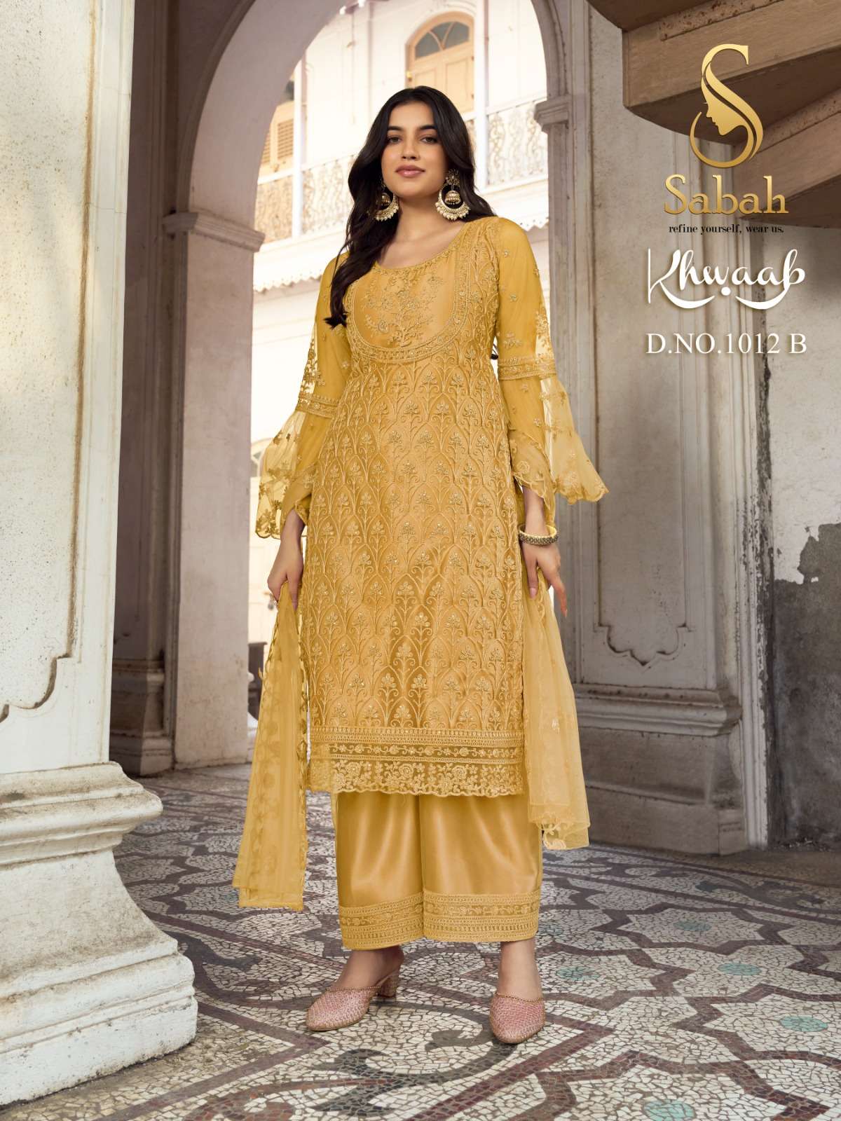 Khwaab 1012 Colours By Sabah 1012-A To 1012-H Series Designer Anarkali Suits Beautiful Fancy Colorful Stylish Party Wear & Occasional Wear Heavy Net Dresses At Wholesale Price