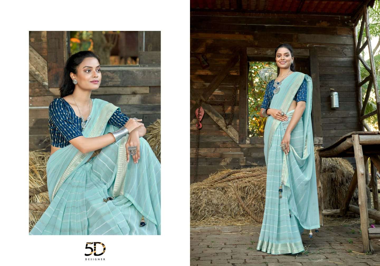 Mahotsav By 5D Designer 01 To 08 Series Indian Traditional Wear Collection Beautiful Stylish Fancy Colorful Party Wear & Occasional Wear Pure Georgette Sarees At Wholesale Price