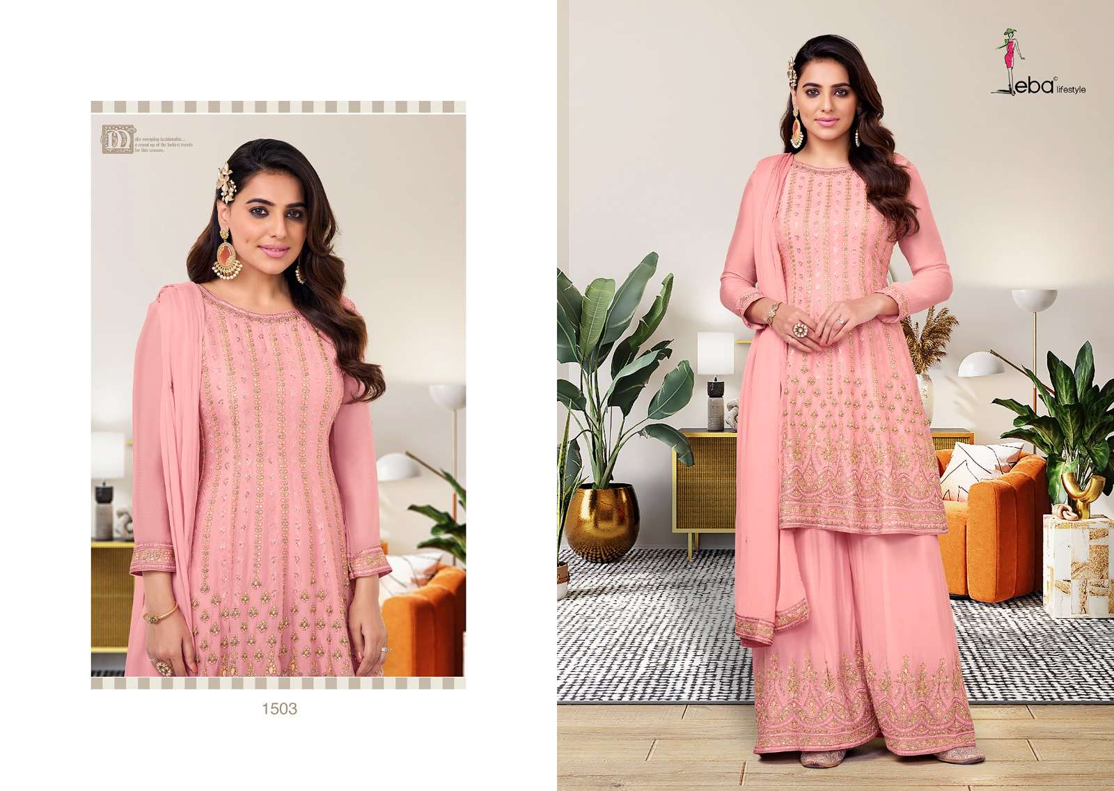 Aleena By Eba Lifestyle 1503 To 1506 Series Designer Sharara Suits Stylish Fancy Colorful Beautiful Party Wear & Ethnic Wear Collection Heavy Chinnon Embroidery Dresses At Wholesale Price