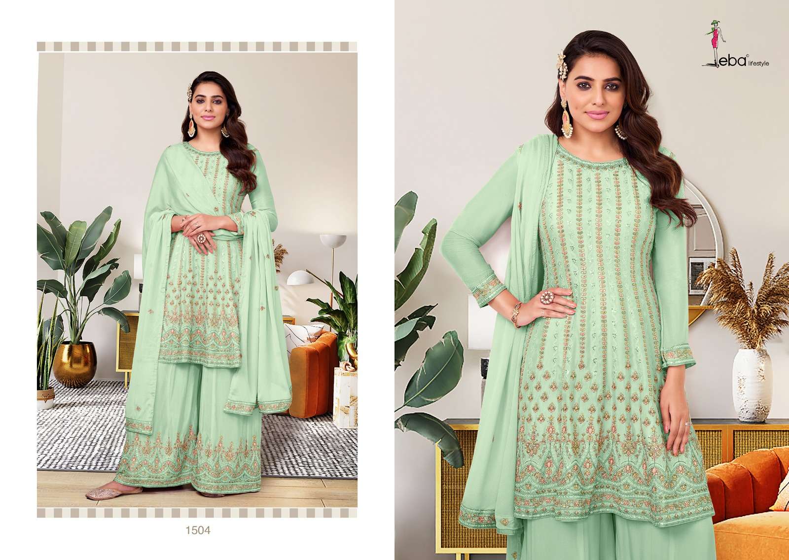 Aleena By Eba Lifestyle 1503 To 1506 Series Designer Sharara Suits Stylish Fancy Colorful Beautiful Party Wear & Ethnic Wear Collection Heavy Chinnon Embroidery Dresses At Wholesale Price