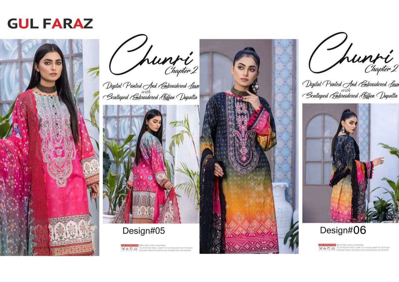 Chunari Vol-2 By Gul Faraz 01 To 08 Series Pakistani Suits Beautiful Fancy Colorful Stylish Party Wear & Occasional Wear Pure Jaam Print With Work Dresses At Wholesale Price