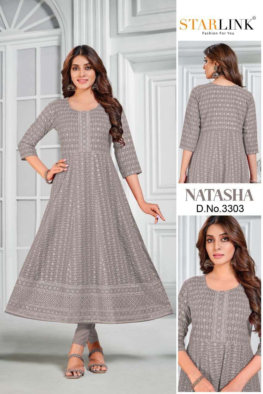 Natasha By Starlink 3301 To 3316 Series Beautiful Stylish Fancy Colorful Casual Wear & Ethnic Wear Rayon With Work Gowns At Wholesale Price