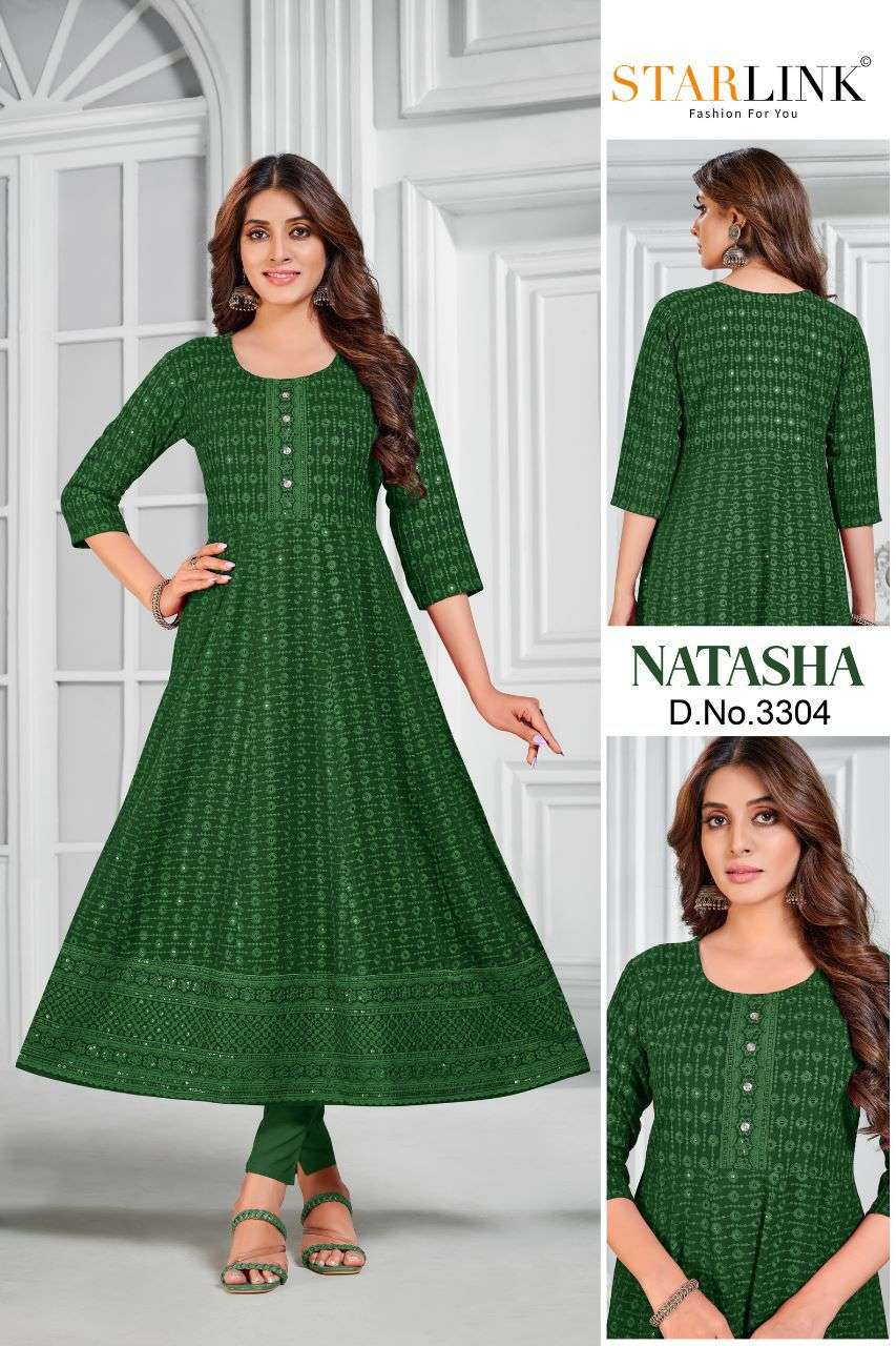 Natasha By Starlink 3301 To 3316 Series Beautiful Stylish Fancy Colorful Casual Wear & Ethnic Wear Rayon With Work Gowns At Wholesale Price