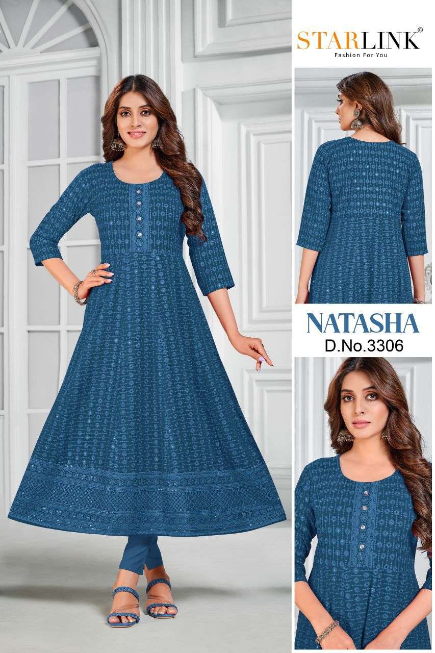 Natasha By Starlink 3301 To 3316 Series Beautiful Stylish Fancy Colorful Casual Wear & Ethnic Wear Rayon With Work Gowns At Wholesale Price