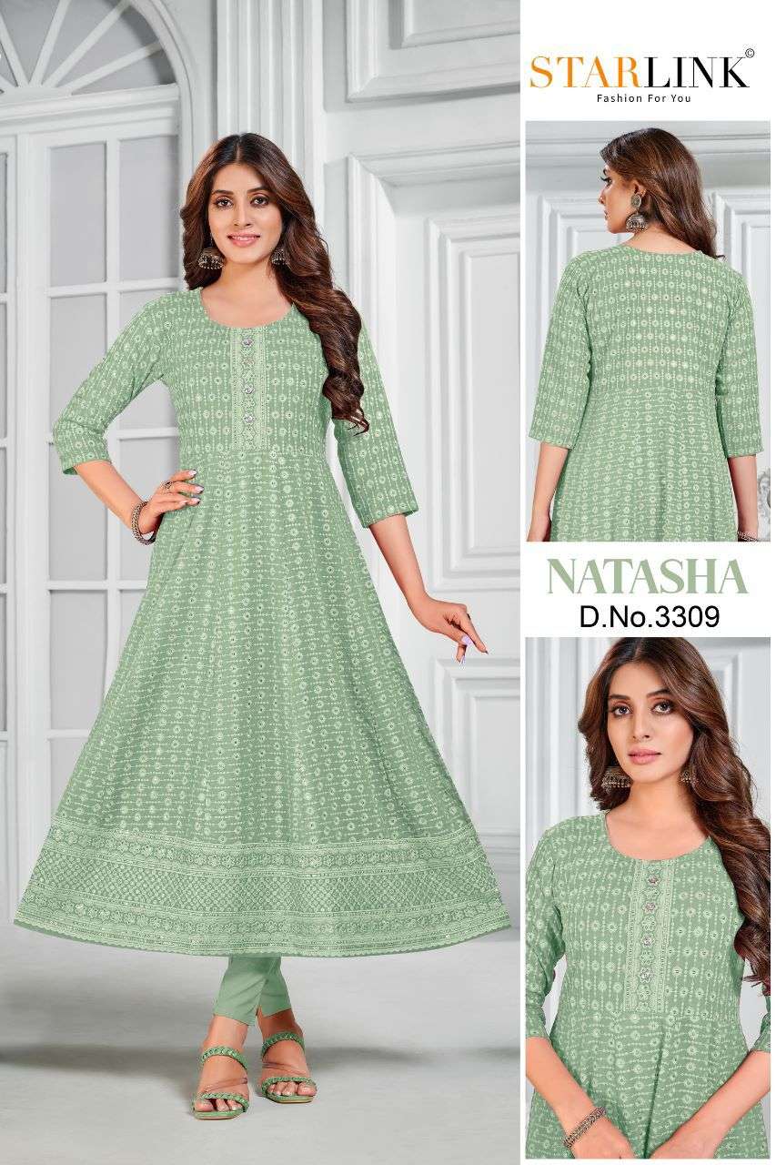 Natasha By Starlink 3301 To 3316 Series Beautiful Stylish Fancy Colorful Casual Wear & Ethnic Wear Rayon With Work Gowns At Wholesale Price