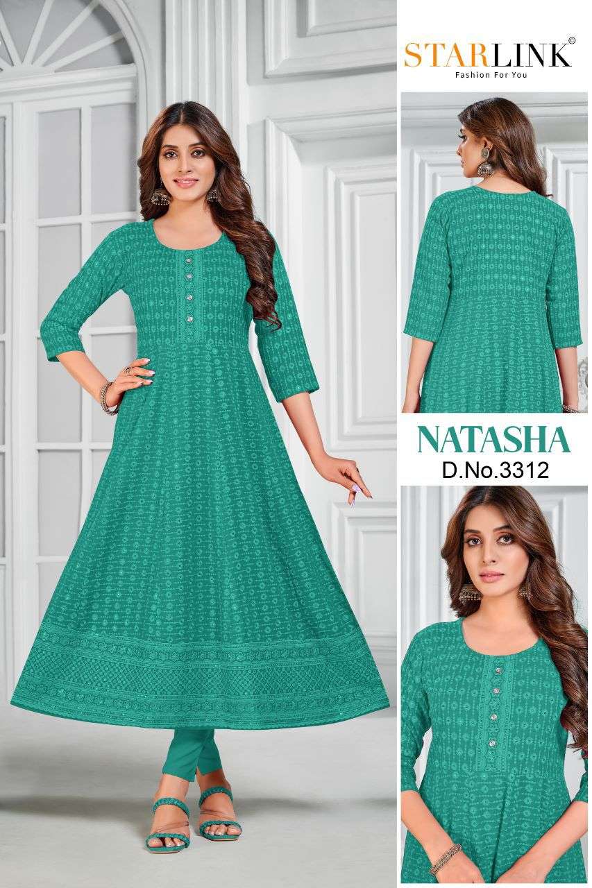 Natasha By Starlink 3301 To 3316 Series Beautiful Stylish Fancy Colorful Casual Wear & Ethnic Wear Rayon With Work Gowns At Wholesale Price