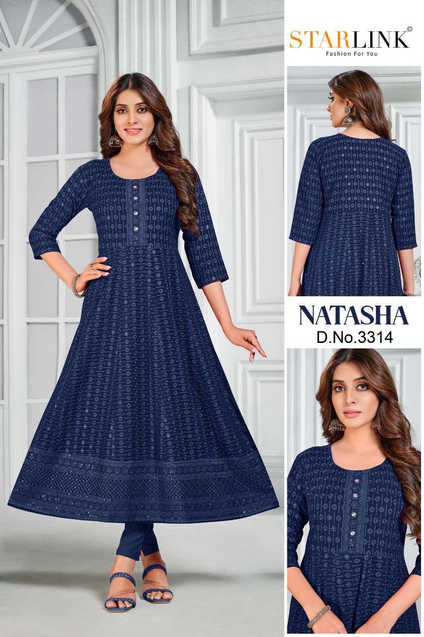 Natasha By Starlink 3301 To 3316 Series Beautiful Stylish Fancy Colorful Casual Wear & Ethnic Wear Rayon With Work Gowns At Wholesale Price