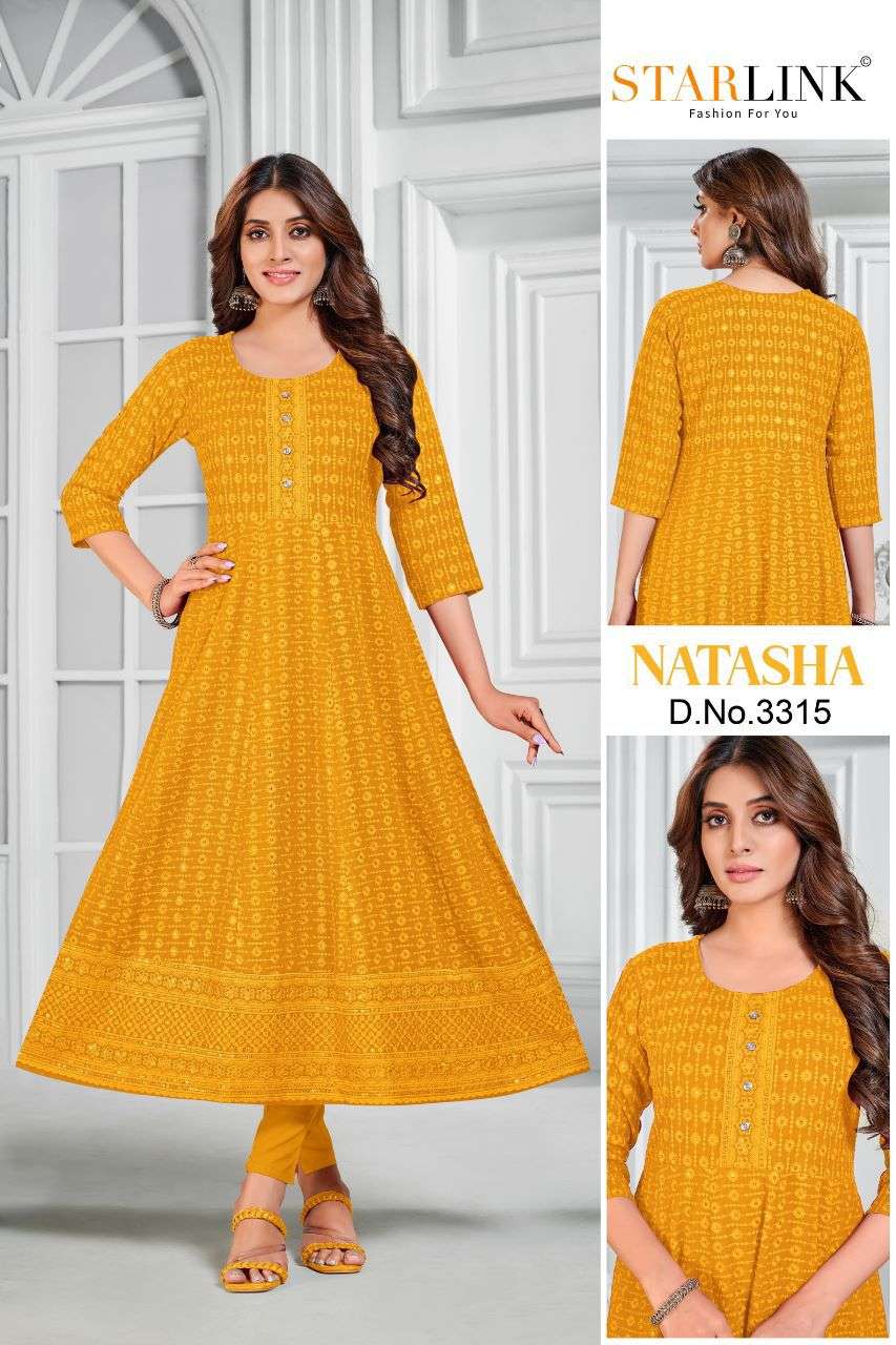 Natasha By Starlink 3301 To 3316 Series Beautiful Stylish Fancy Colorful Casual Wear & Ethnic Wear Rayon With Work Gowns At Wholesale Price