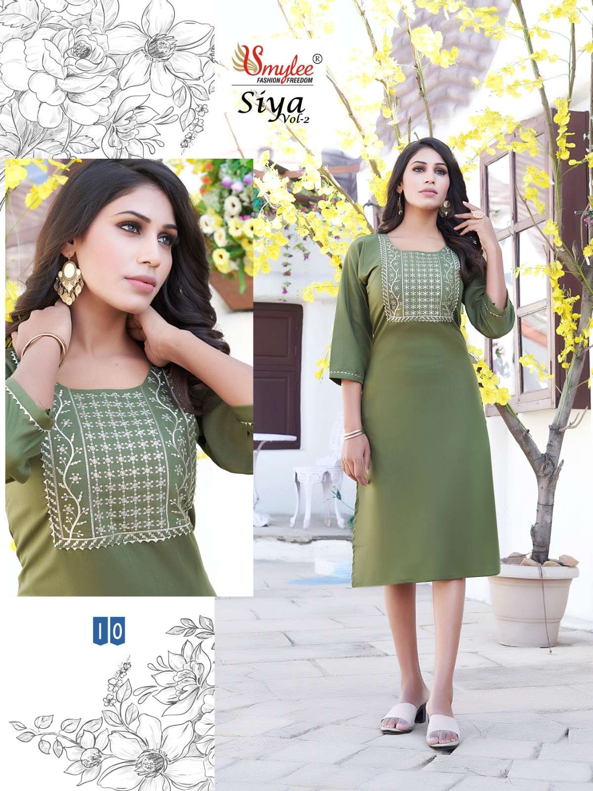 Siya Vol-2 By Smylee 01 To 10 Series Designer Stylish Fancy Colorful Beautiful Party Wear & Ethnic Wear Collection Fancy Kurtis At Wholesale Price