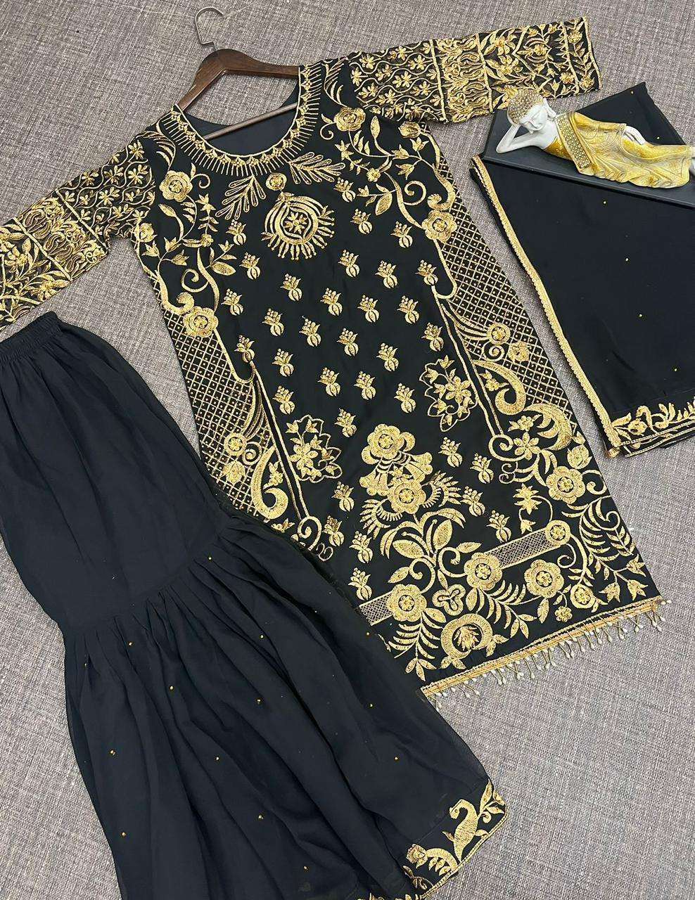 Lg-1638 By Fashid Wholesale Designer Festive Sharara Suits Beautiful Fancy Colorful Stylish Party Wear & Occasional Wear Faux Georgette Dresses At Wholesale Price