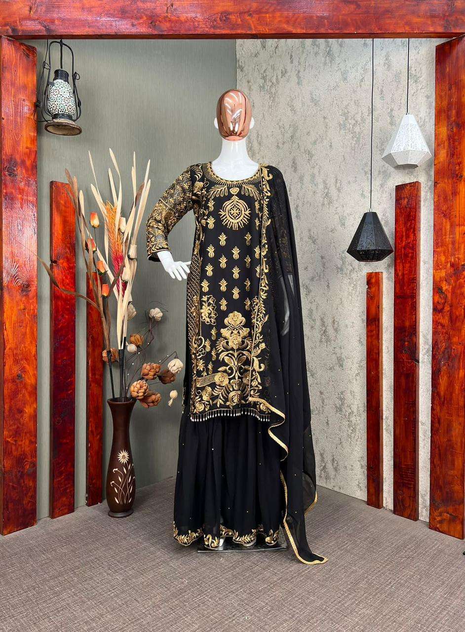 Lg-1638 By Fashid Wholesale Designer Festive Sharara Suits Beautiful Fancy Colorful Stylish Party Wear & Occasional Wear Faux Georgette Dresses At Wholesale Price