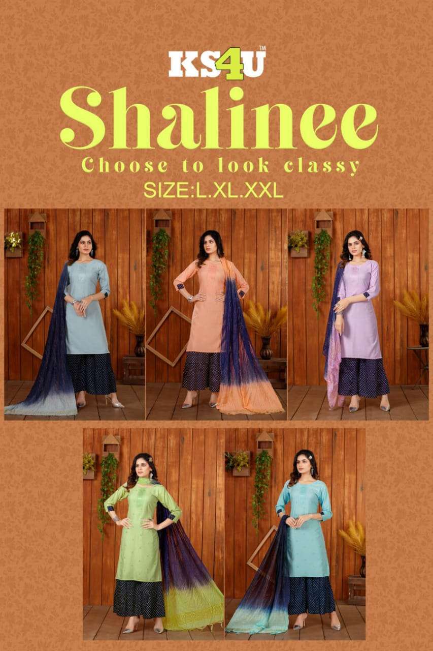 Shalinee By Ks4u 101 To 105 Series Beautiful Suits Colorful Stylish Fancy Casual Wear & Ethnic Wear Fancy Embroidered Dresses At Wholesale Price