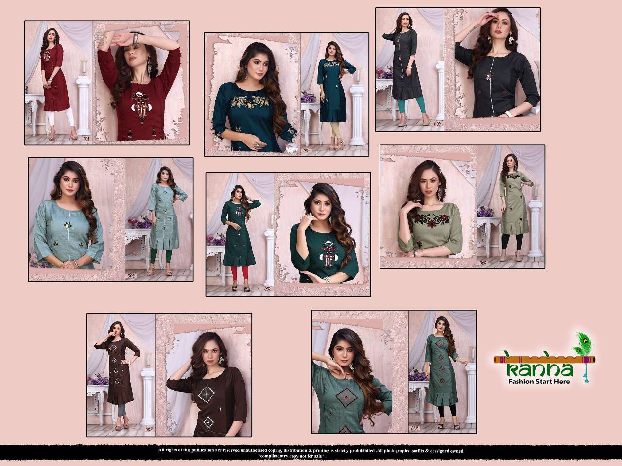 Krishna By Kanha 001 To 008 Series Designer Stylish Fancy Colorful Beautiful Party Wear & Ethnic Wear Collection Fancy With Work Kurtis At Wholesale Price