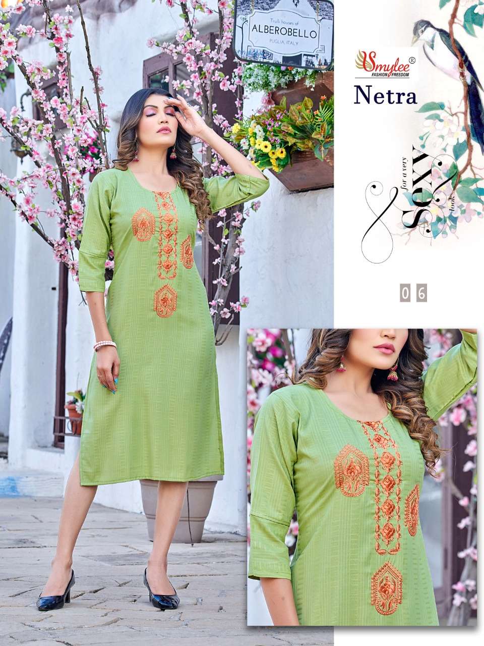 Netra By Smylee 01 To 08 Series Designer Stylish Fancy Colorful Beautiful Party Wear & Ethnic Wear Collection Rayon With Work Kurtis At Wholesale Price