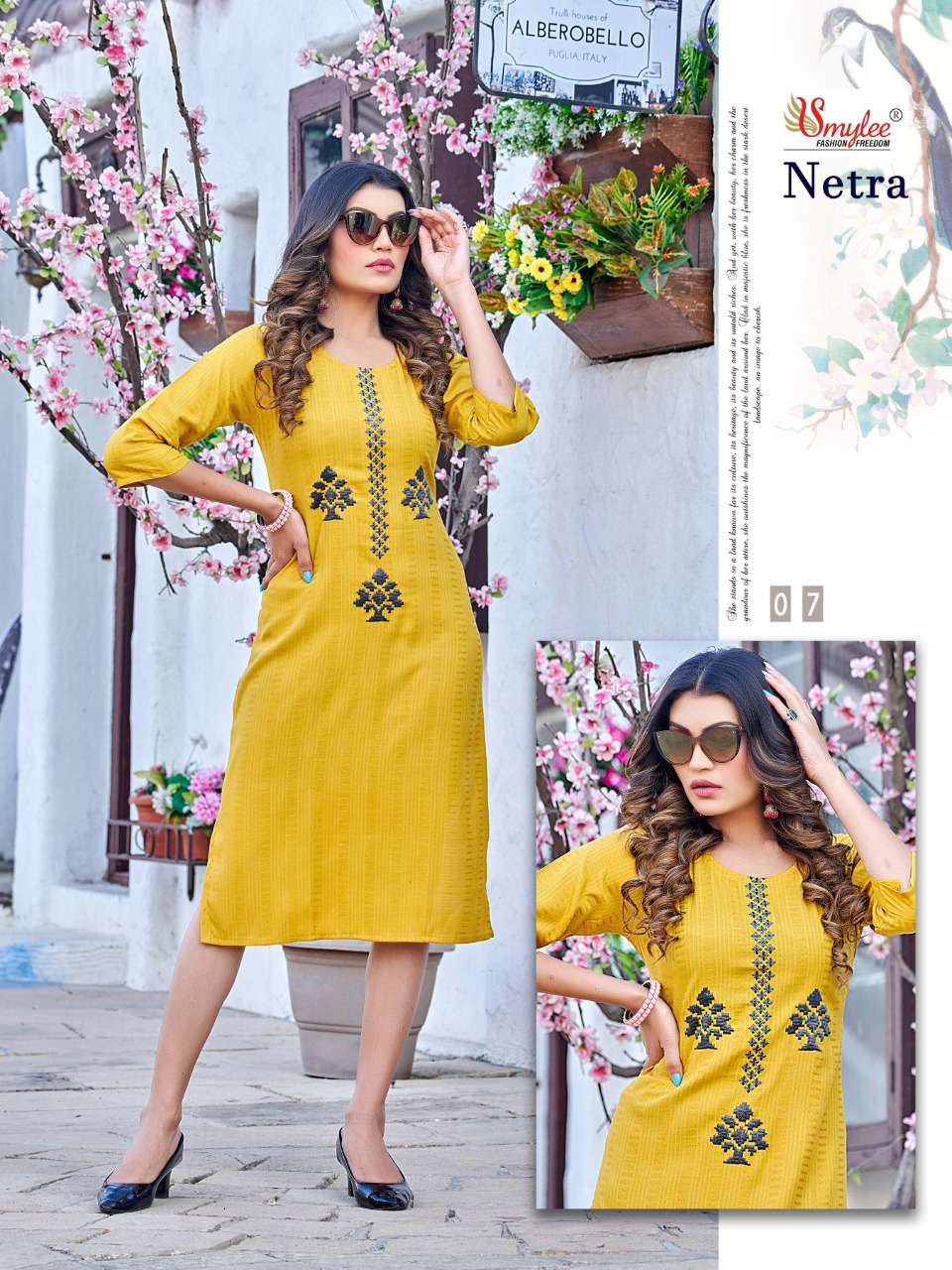 Netra By Smylee 01 To 08 Series Designer Stylish Fancy Colorful Beautiful Party Wear & Ethnic Wear Collection Rayon With Work Kurtis At Wholesale Price