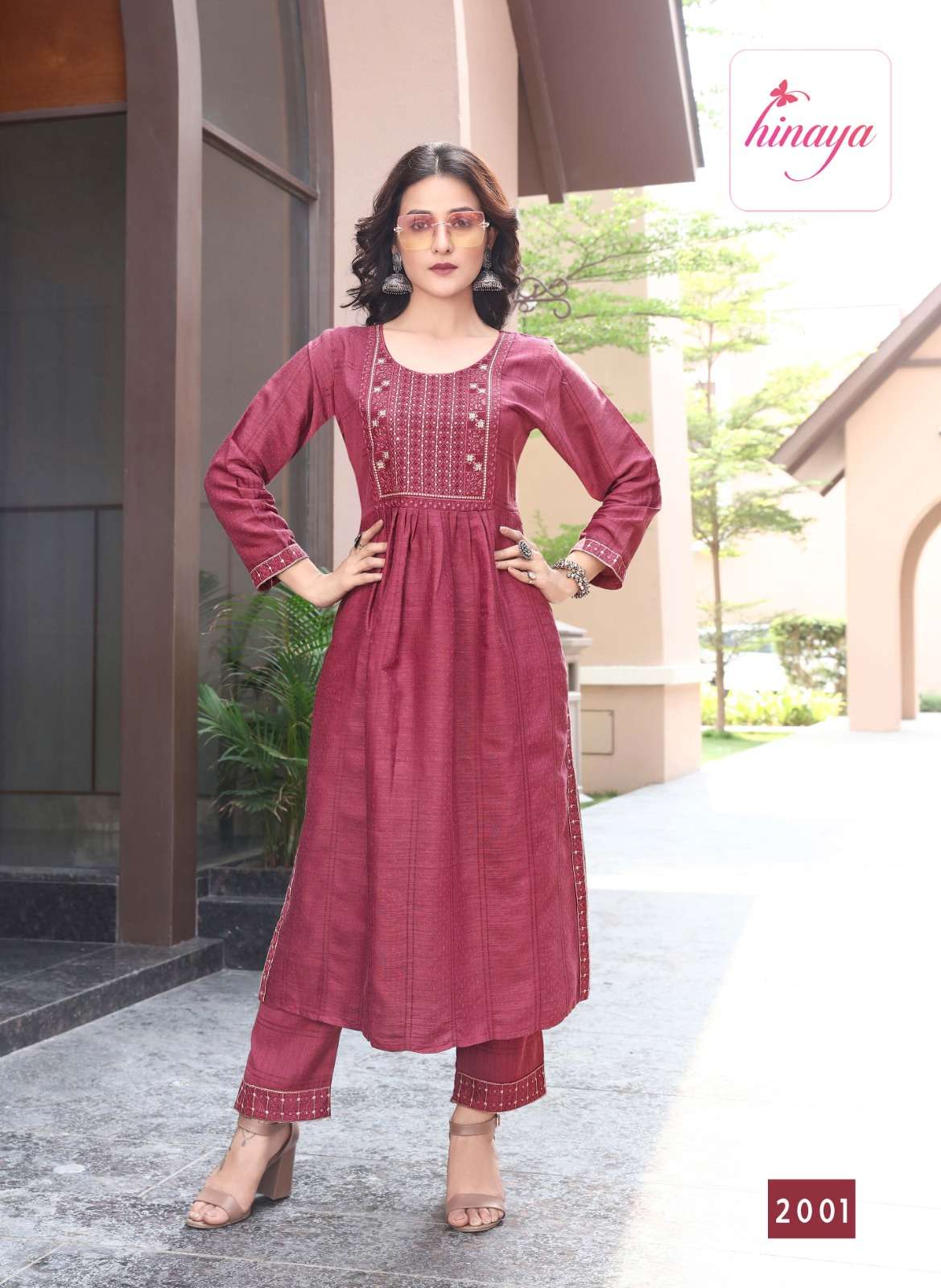 Chahek Vol-2 By Hinaya 2001 To 2006 Series Designer Stylish Fancy Colorful Beautiful Party Wear & Ethnic Wear Collection Rayon Embroidered Kurtis With Bottom At Wholesale Price