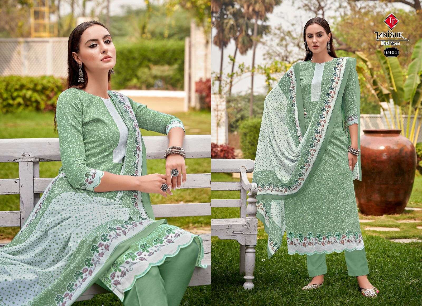 Falak Vol-5 By Tanishk Fashion 6401 To 6408 Series Designer Suits Collection Beautiful Stylish Fancy Colorful Party Wear & Occasional Wear Cotton Print Dresses At Wholesale Price