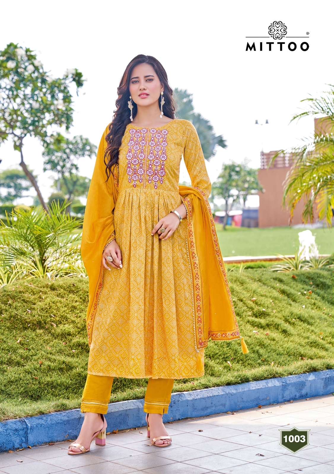 Sindoor By Mittoo 1001 To 1004 Series Beautiful Stylish Suits Fancy Colorful Casual Wear & Ethnic Wear & Ready To Wear Viscose Chanderi Dresses At Wholesale Price