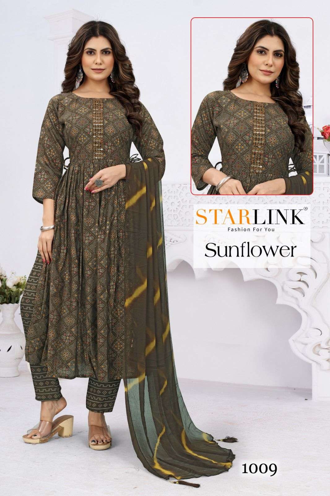 Sunflower By Starlink 1001 To 1014 Series Festive Traditional Wear Collection Beautiful Stylish Fancy Colorful Party Wear & Occasional Wear Viscose Chanderi Silk Digital Print Dresses At Wholesale Price