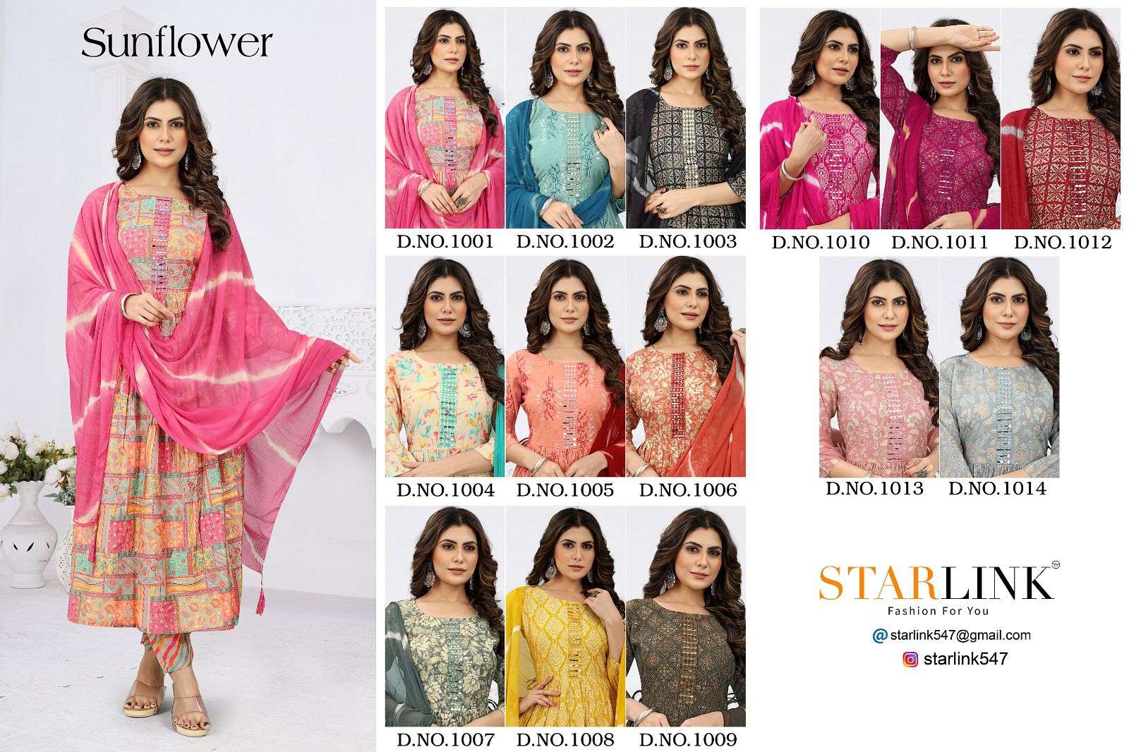 Sunflower By Starlink 1001 To 1014 Series Festive Traditional Wear Collection Beautiful Stylish Fancy Colorful Party Wear & Occasional Wear Viscose Chanderi Silk Digital Print Dresses At Wholesale Price