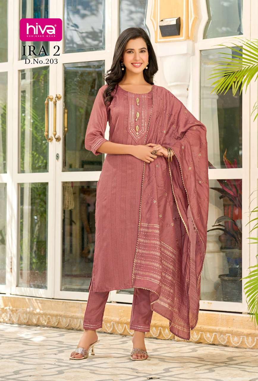 Ira Vol-2 By Hiva 201 To 206 Series Designer Festive Suits Collection Beautiful Stylish Fancy Colorful Party Wear & Occasional Wear Cotton Dresses At Wholesale Price