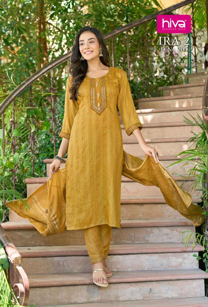 Ira Vol-2 By Hiva 201 To 206 Series Designer Festive Suits Collection Beautiful Stylish Fancy Colorful Party Wear & Occasional Wear Cotton Dresses At Wholesale Price