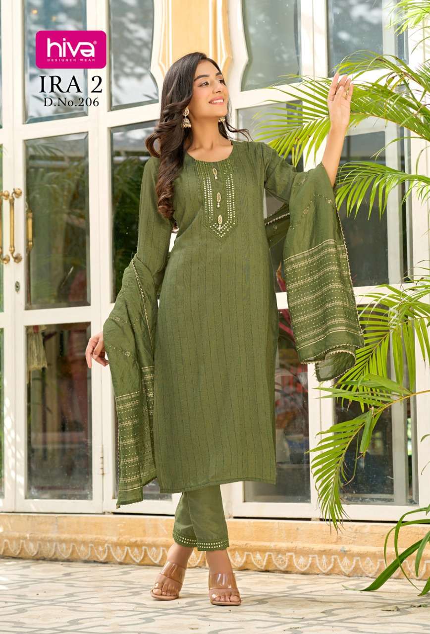 Ira Vol-2 By Hiva 201 To 206 Series Designer Festive Suits Collection Beautiful Stylish Fancy Colorful Party Wear & Occasional Wear Cotton Dresses At Wholesale Price