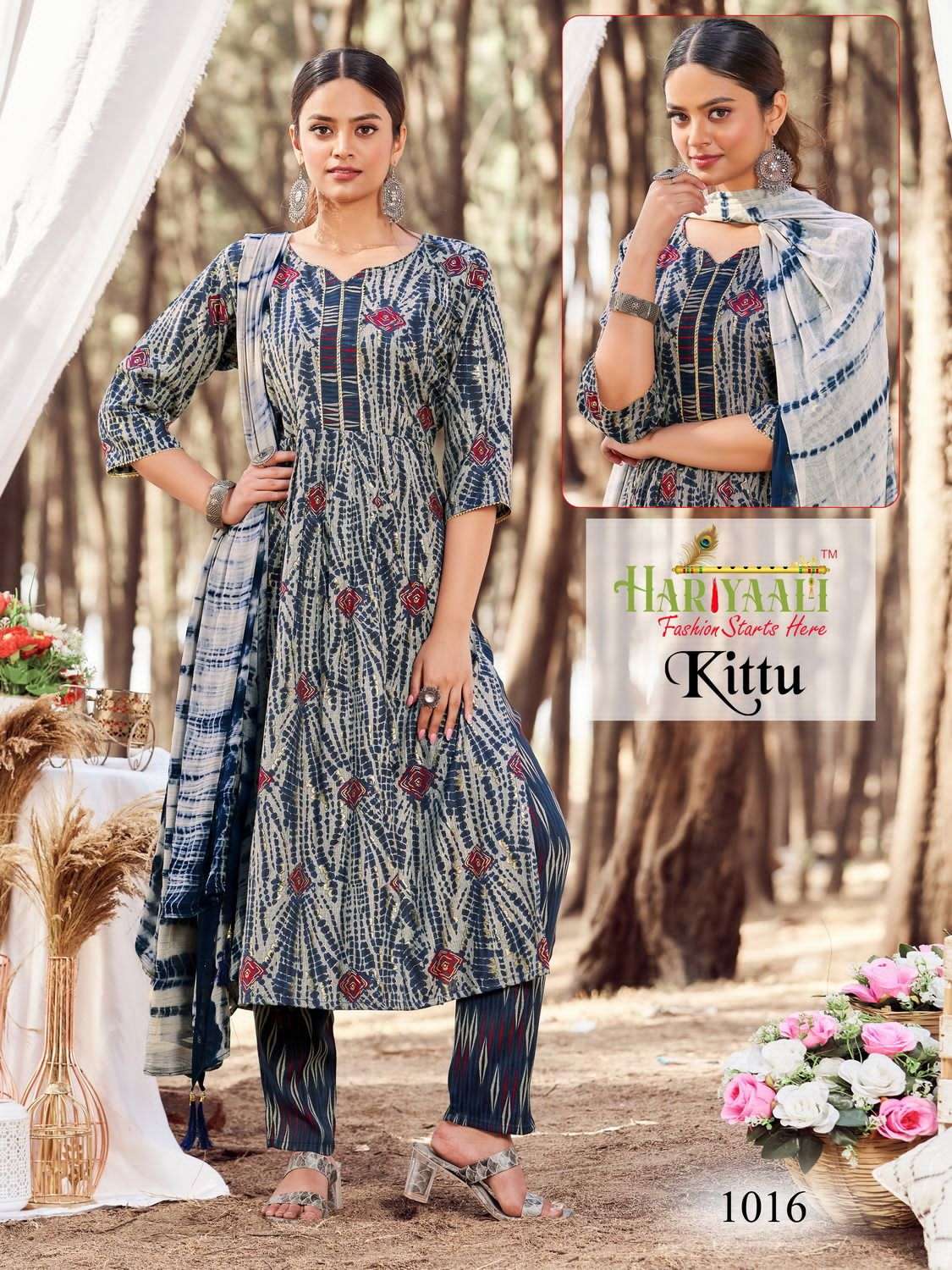 Kittu By Hariyaali 1001 To 1024 Series Designer Festive Suits Collection Beautiful Stylish Fancy Colorful Party Wear & Occasional Wear Rayon Foil Dresses At Wholesale Price