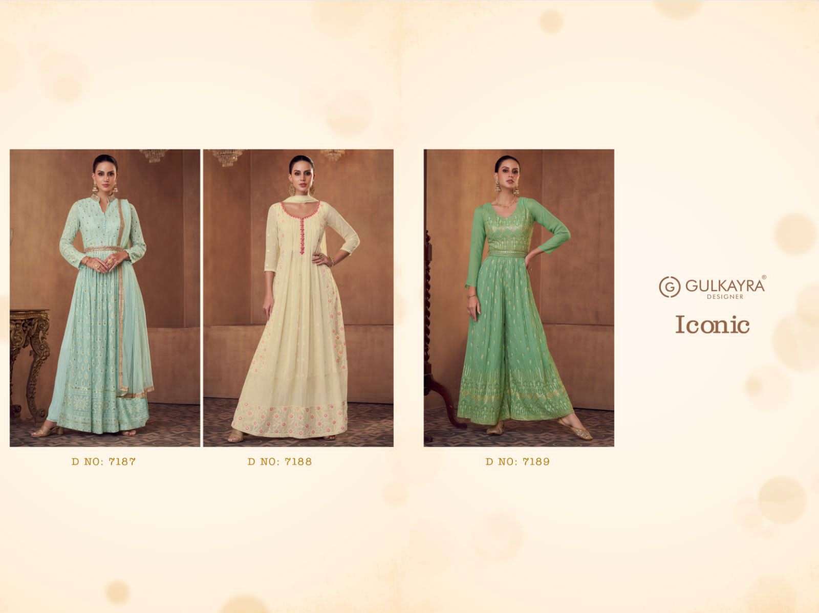 Iconic By Gulkayra Designer 7187 To 7189 Series Beautiful Suits Colorful Stylish Fancy Casual Wear & Ethnic Wear Georgette Dresses At Wholesale Price