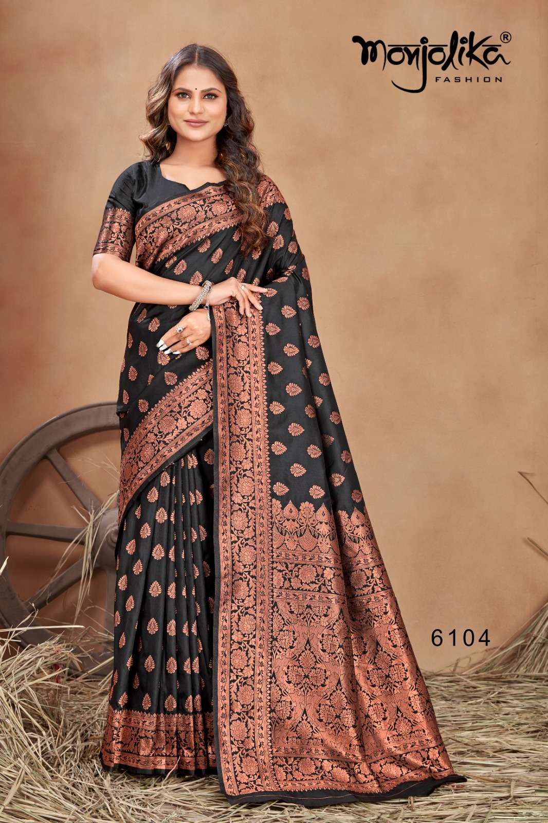 Madhushri By Monjolika 6101 To 6106 Series Indian Traditional Wear Collection Beautiful Stylish Fancy Colorful Party Wear & Occasional Wear Banarasi Silk Sarees At Wholesale Price