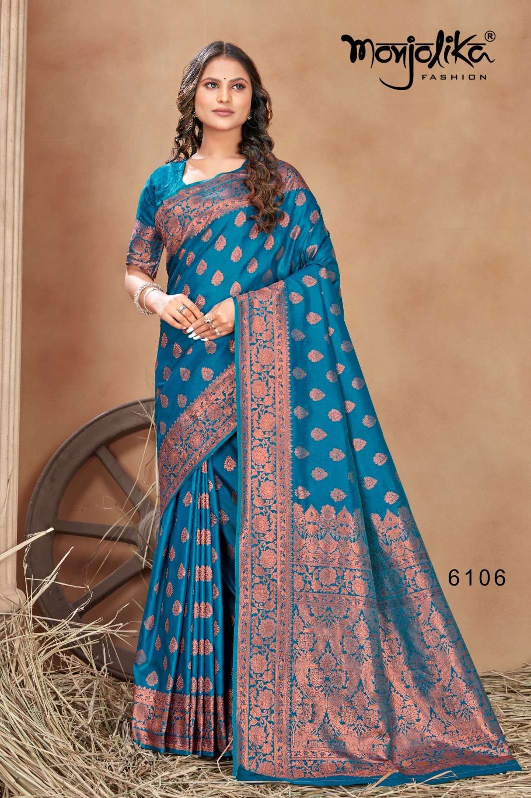Madhushri By Monjolika 6101 To 6106 Series Indian Traditional Wear Collection Beautiful Stylish Fancy Colorful Party Wear & Occasional Wear Banarasi Silk Sarees At Wholesale Price