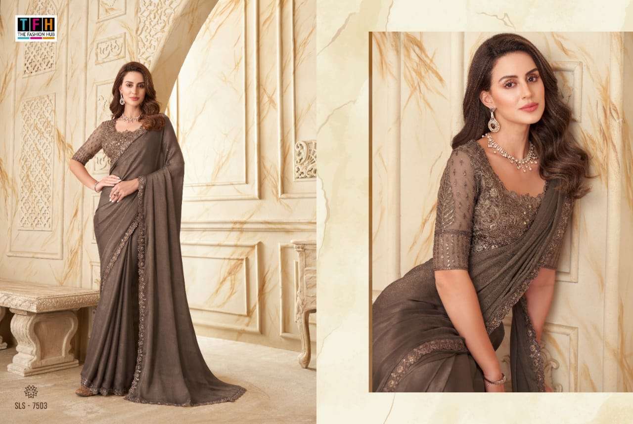 Salsa Style Vol-2 By TFH 7501 To 7516 Series Indian Traditional Wear Collection Beautiful Stylish Fancy Colorful Party Wear & Occasional Wear Silk Sarees At Wholesale Price