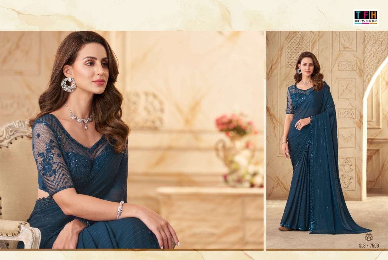 Salsa Style Vol-2 By TFH 7501 To 7516 Series Indian Traditional Wear Collection Beautiful Stylish Fancy Colorful Party Wear & Occasional Wear Silk Sarees At Wholesale Price