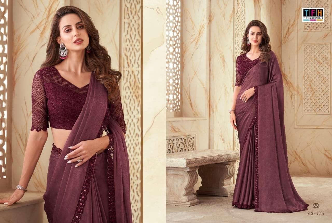 Salsa Style Vol-2 By TFH 7501 To 7516 Series Indian Traditional Wear Collection Beautiful Stylish Fancy Colorful Party Wear & Occasional Wear Silk Sarees At Wholesale Price
