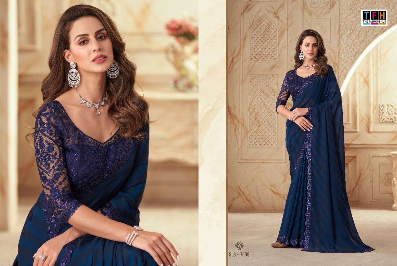 Salsa Style Vol-2 By TFH 7501 To 7516 Series Indian Traditional Wear Collection Beautiful Stylish Fancy Colorful Party Wear & Occasional Wear Silk Sarees At Wholesale Price
