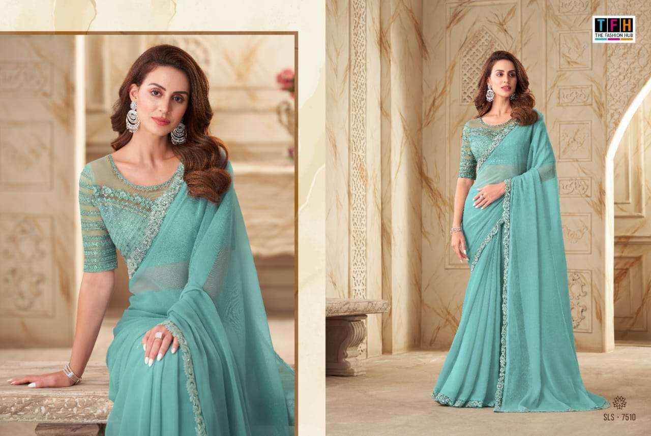 Salsa Style Vol-2 By TFH 7501 To 7516 Series Indian Traditional Wear Collection Beautiful Stylish Fancy Colorful Party Wear & Occasional Wear Silk Sarees At Wholesale Price