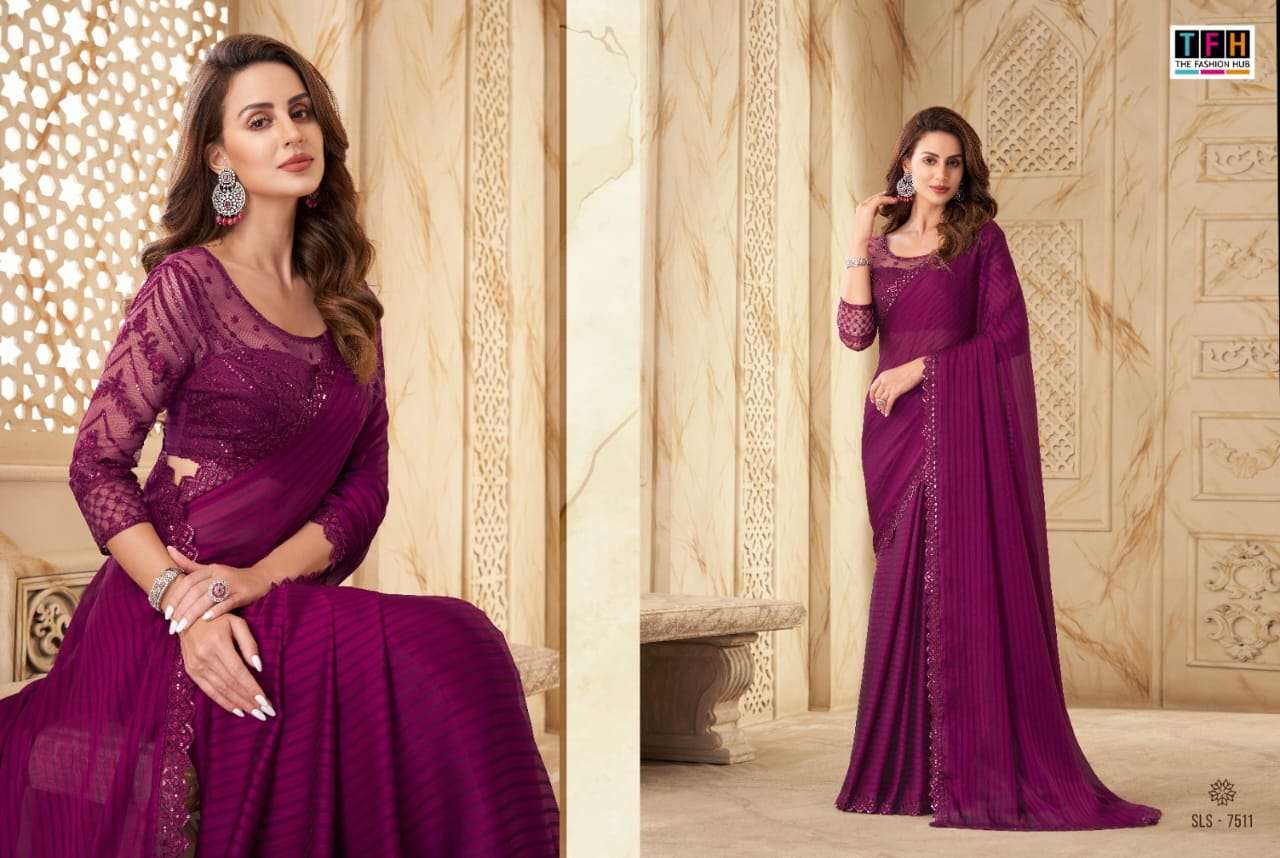 Salsa Style Vol-2 By TFH 7501 To 7516 Series Indian Traditional Wear Collection Beautiful Stylish Fancy Colorful Party Wear & Occasional Wear Silk Sarees At Wholesale Price