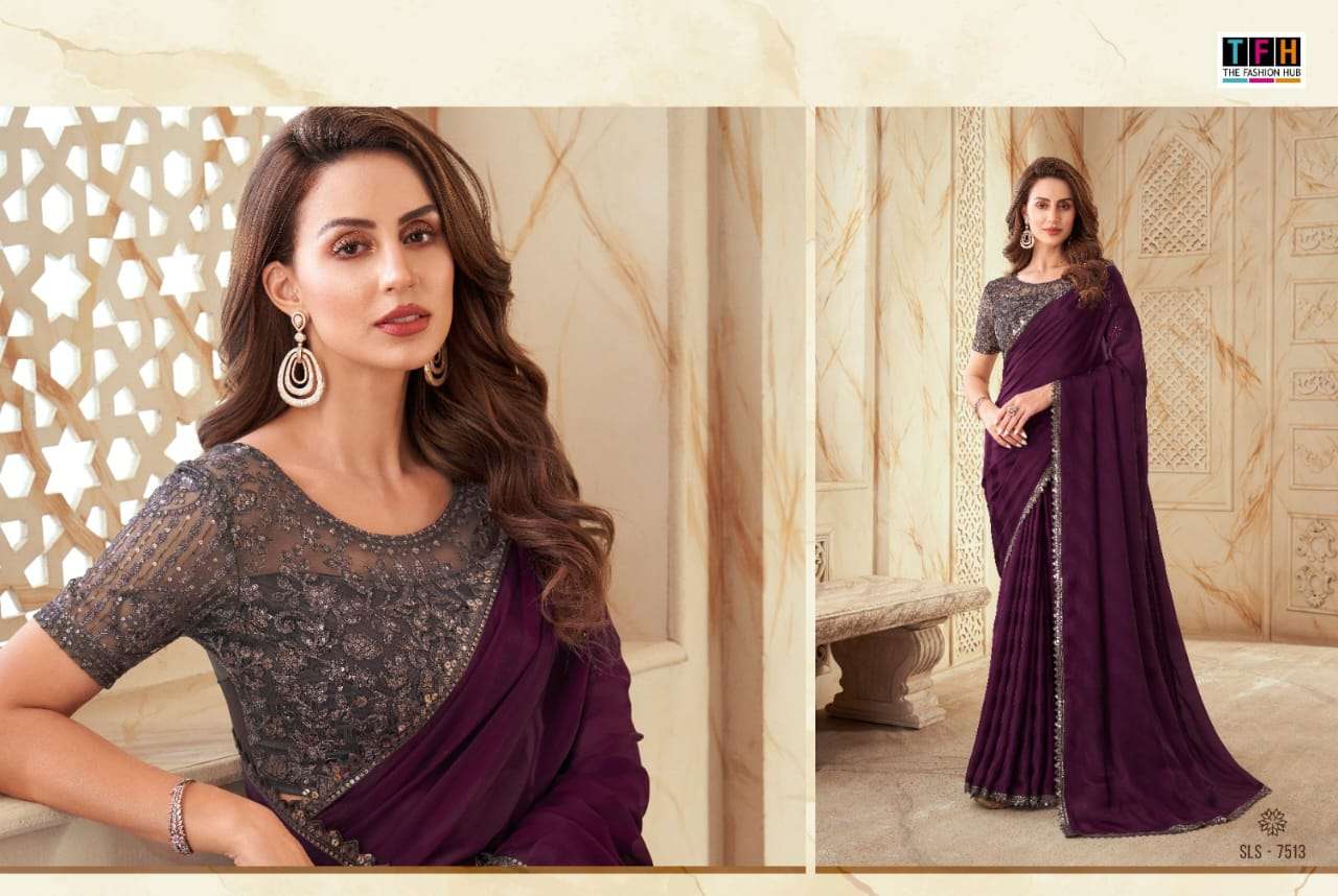 Salsa Style Vol-2 By TFH 7501 To 7516 Series Indian Traditional Wear Collection Beautiful Stylish Fancy Colorful Party Wear & Occasional Wear Silk Sarees At Wholesale Price
