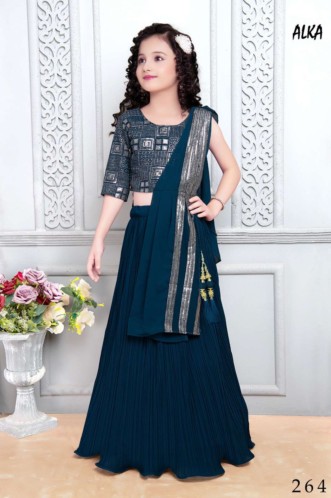 Alka Vol-38 By Fashid Wholesale 263 To 267 Series Kids Wear Collection Beautiful Stylish Colorful Fancy Party Wear & Occasional Wear Heavy Georgette/Net Lehengas At Wholesale Price