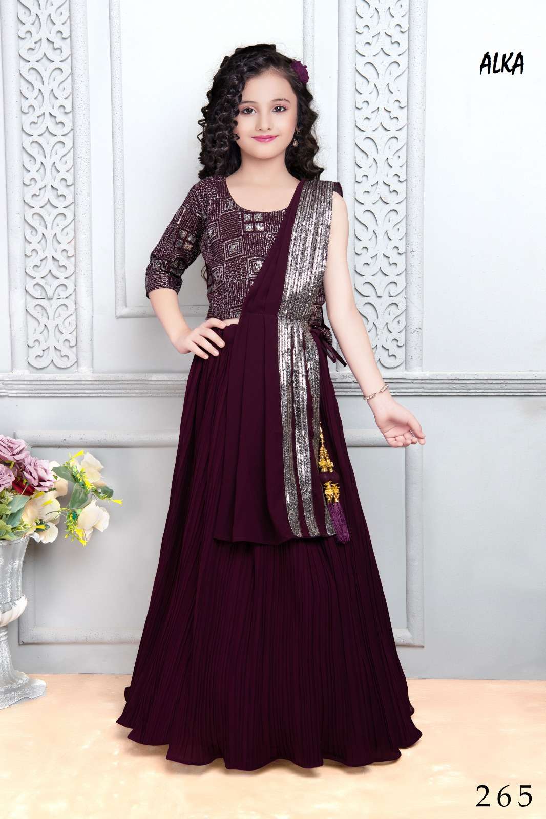 Alka Vol-38 By Fashid Wholesale 263 To 267 Series Kids Wear Collection Beautiful Stylish Colorful Fancy Party Wear & Occasional Wear Heavy Georgette/Net Lehengas At Wholesale Price