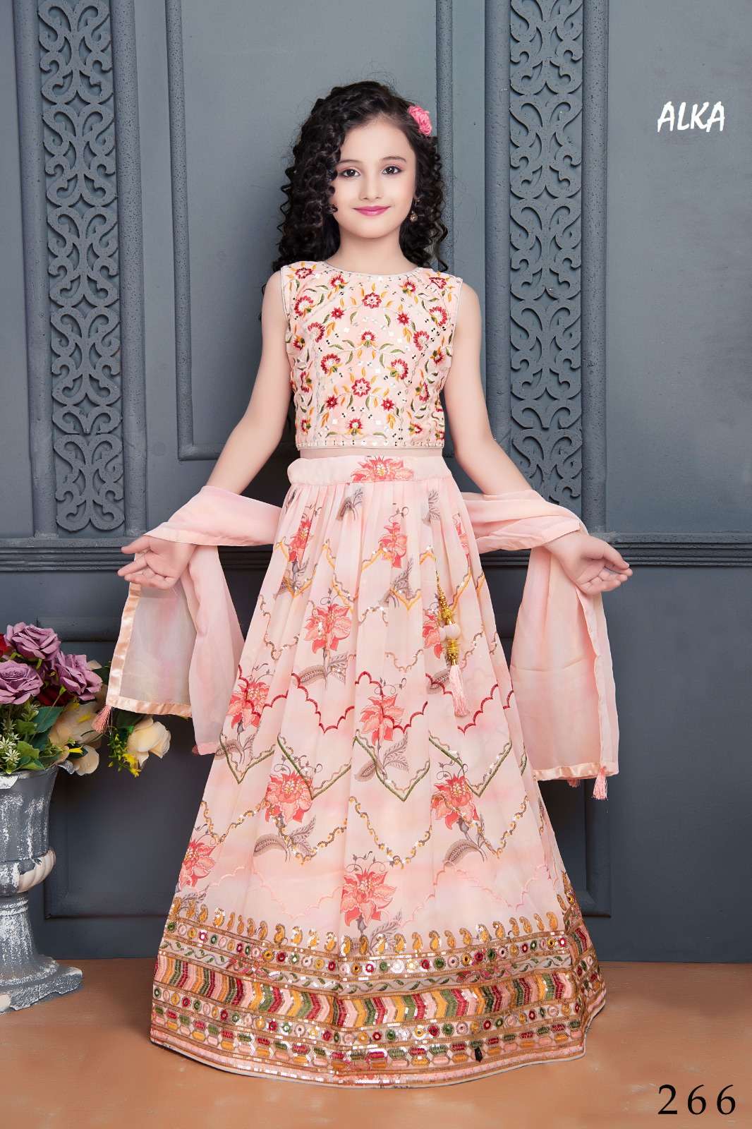 Alka Vol-38 By Fashid Wholesale 263 To 267 Series Kids Wear Collection Beautiful Stylish Colorful Fancy Party Wear & Occasional Wear Heavy Georgette/Net Lehengas At Wholesale Price