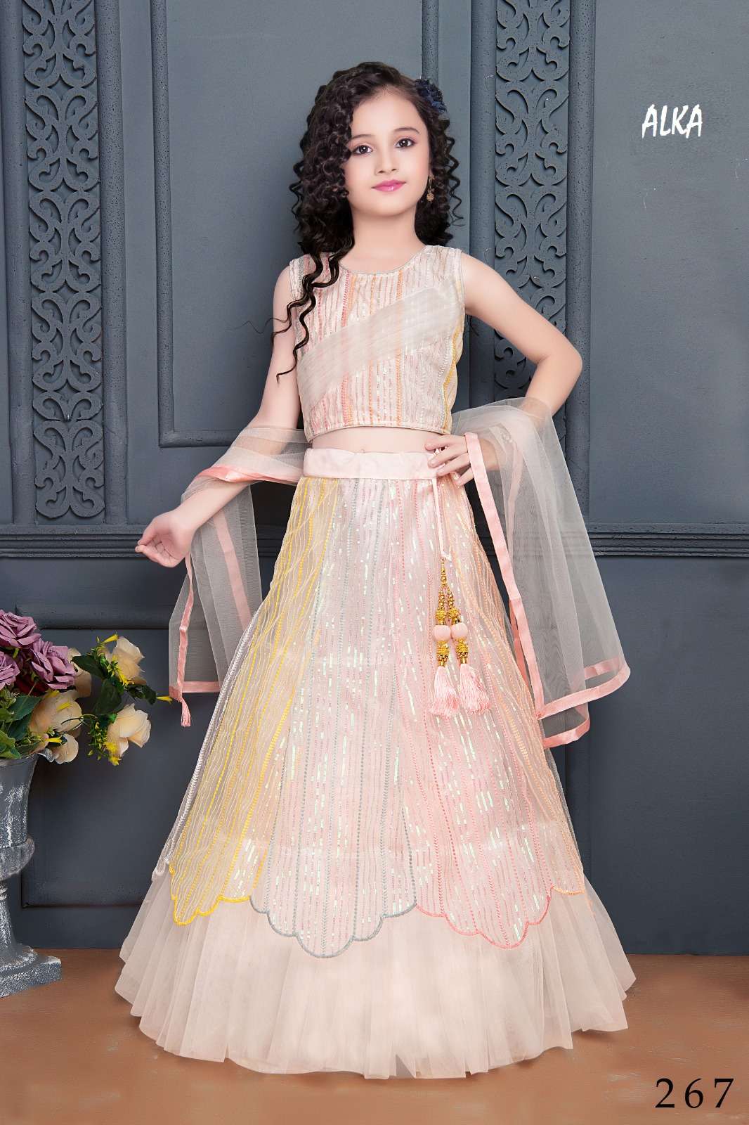 Alka Vol-38 By Fashid Wholesale 263 To 267 Series Kids Wear Collection Beautiful Stylish Colorful Fancy Party Wear & Occasional Wear Heavy Georgette/Net Lehengas At Wholesale Price