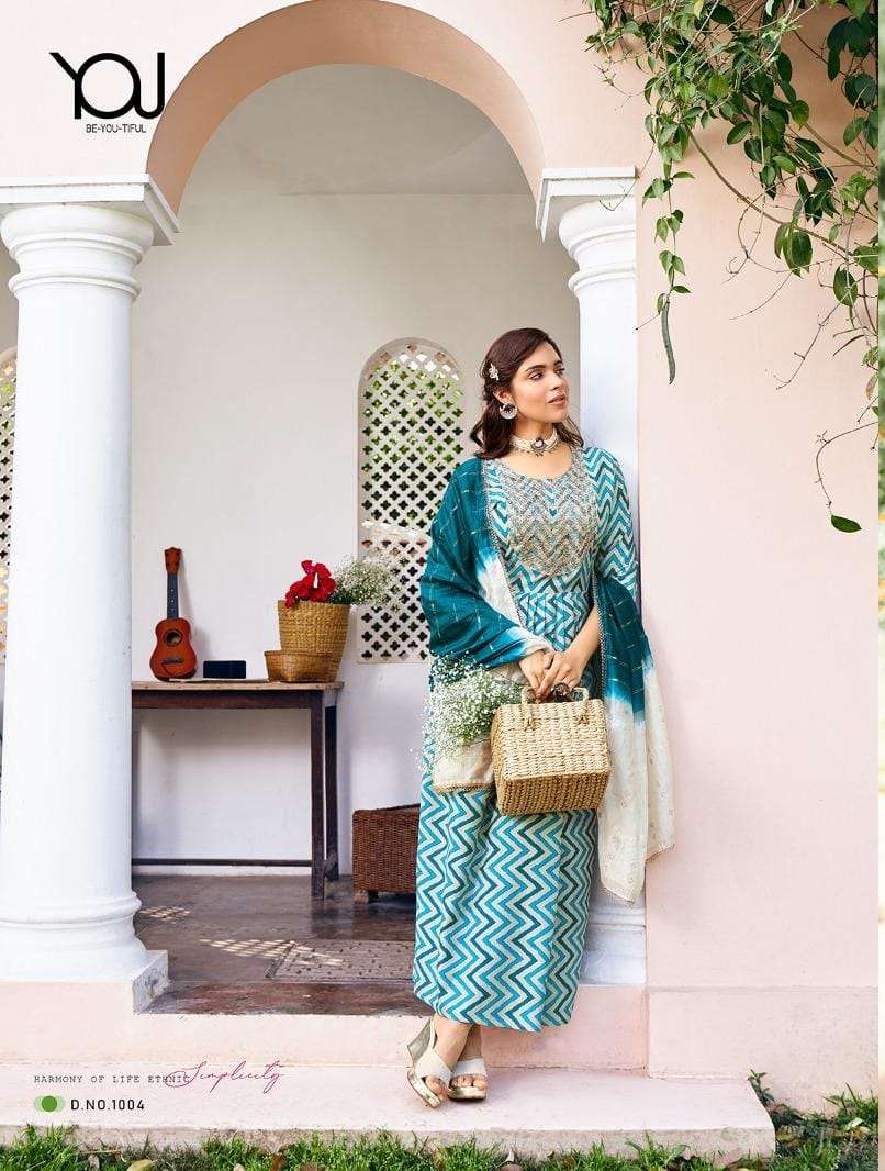 Glitter By You 1001 To 1006 Series Beautiful Festive Suits Colorful Stylish Fancy Casual Wear & Ethnic Wear Pure Cotton Print Dresses At Wholesale Price