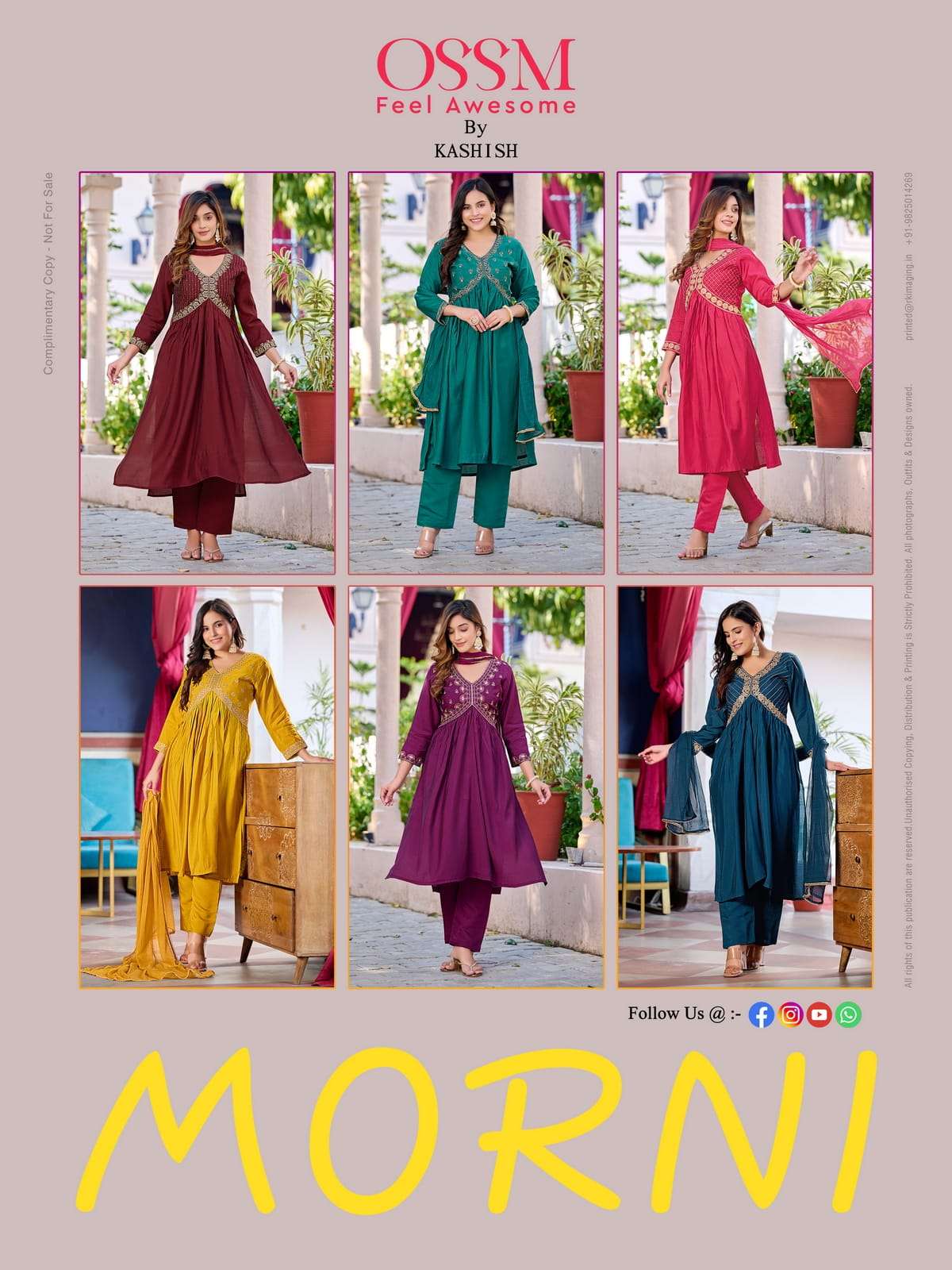 Morni By Ossm 101 To 106 Series Beautiful Festive Suits Colorful Stylish Fancy Casual Wear & Ethnic Wear Pure Viscose Silk Dresses At Wholesale Price