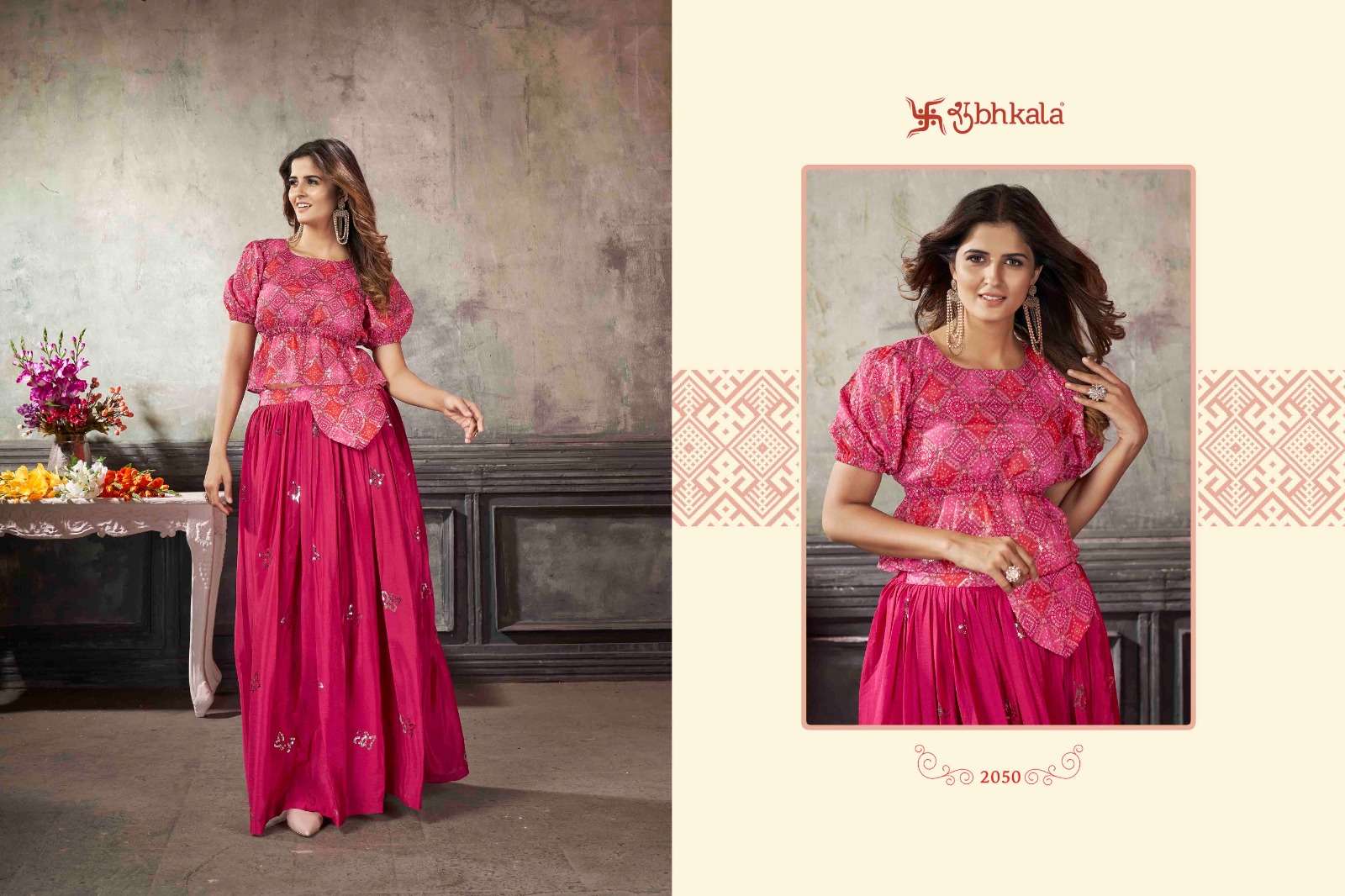 Frill And Flare Vol-5 By Shubhkala 2041 To 2050 Series Designer Stylish Fancy Colorful Beautiful Party Wear & Ethnic Wear Collection Art Silk Tops With Skirt At Wholesale Price